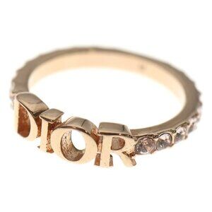 Christian Diorevolution Logo Ring Rhinestone GP Pink